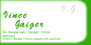 vince gaiger business card